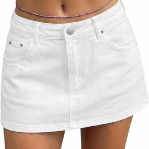 White Denim Mini Skort